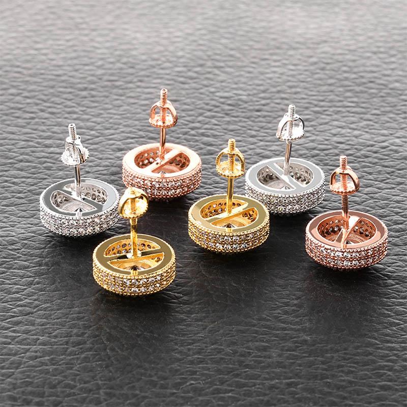 Diamond Halo Stud Earrings 14K - ICECI