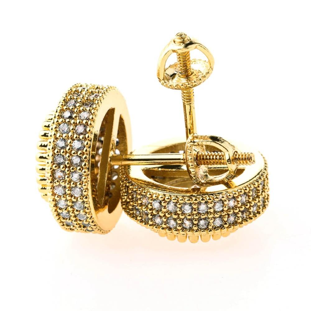 Diamond Halo Stud Earrings 14K - ICECI