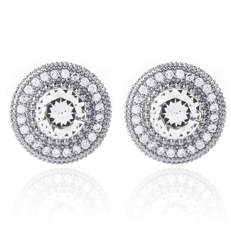 Diamond Halo Stud Earrings 14K - ICECI