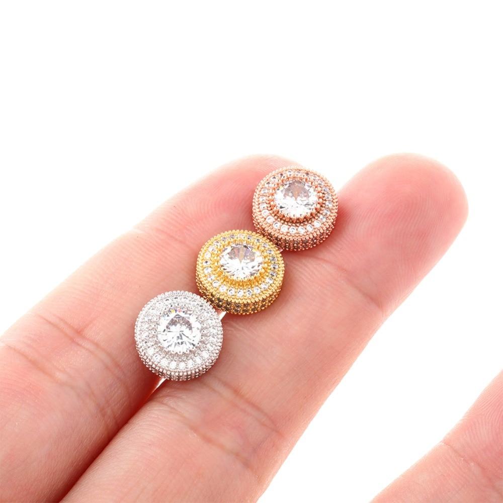 Diamond Halo Stud Earrings 14K - ICECI