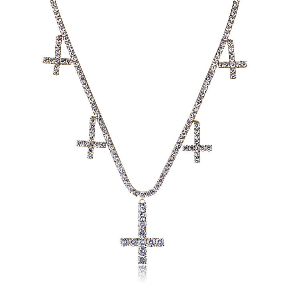 Diamond Inverted Cross Tennis Chain 18K - ICECI