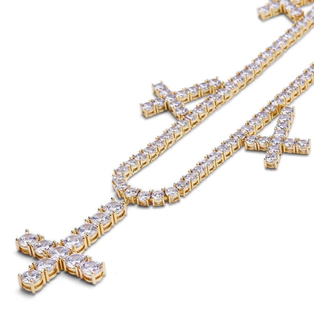 Diamond Inverted Cross Tennis Chain 18K - ICECI