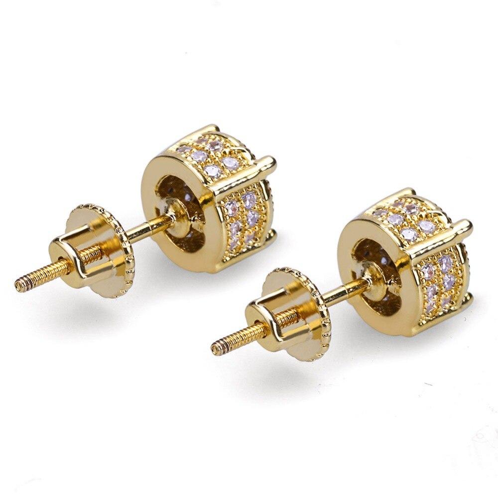 Diamond Micro Pave Round Cut Stud Earrings 18K - ICECI
