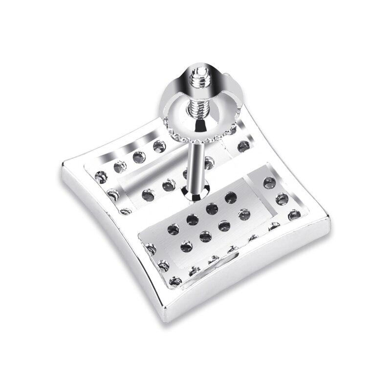 Diamond Micro Pave Square Stud Earrings 14K x Sterling Silver - ICECI
