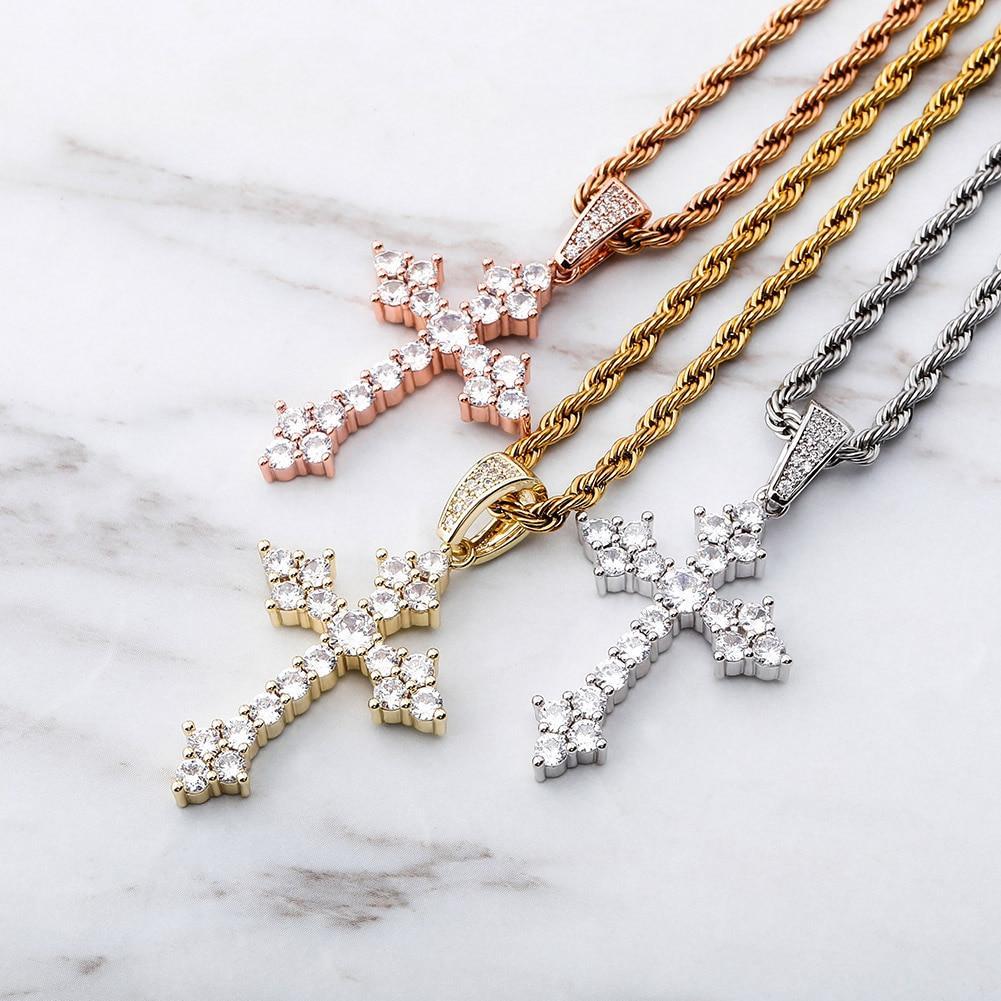 Diamond Patonce Cross Pendant 14K - ICECI
