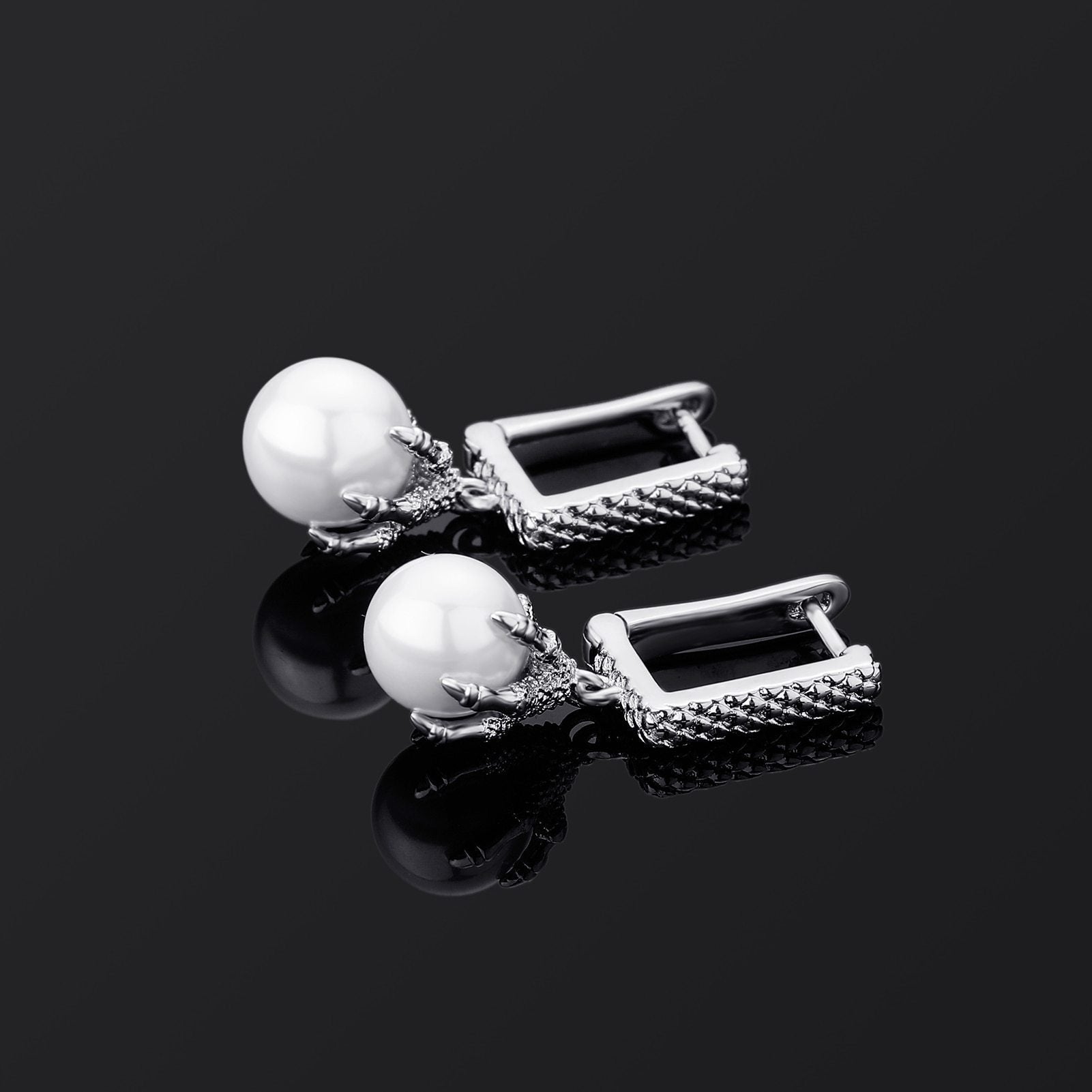 Dragon Claw Pearl Earrings 14K - ICECI