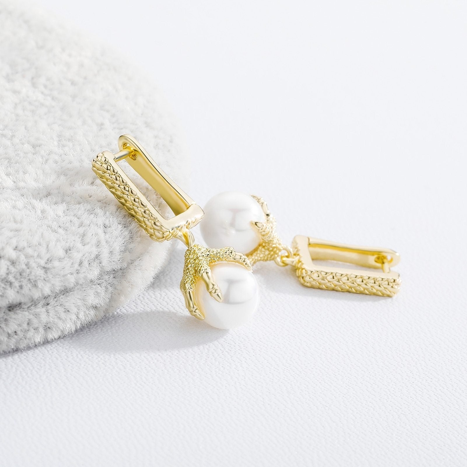 Dragon Claw Pearl Earrings 14K - ICECI
