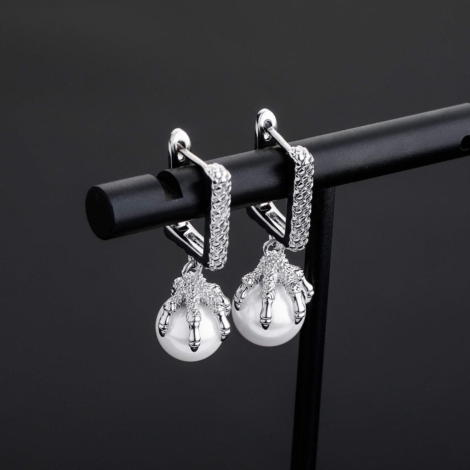 Dragon Claw Pearl Earrings 14K - ICECI