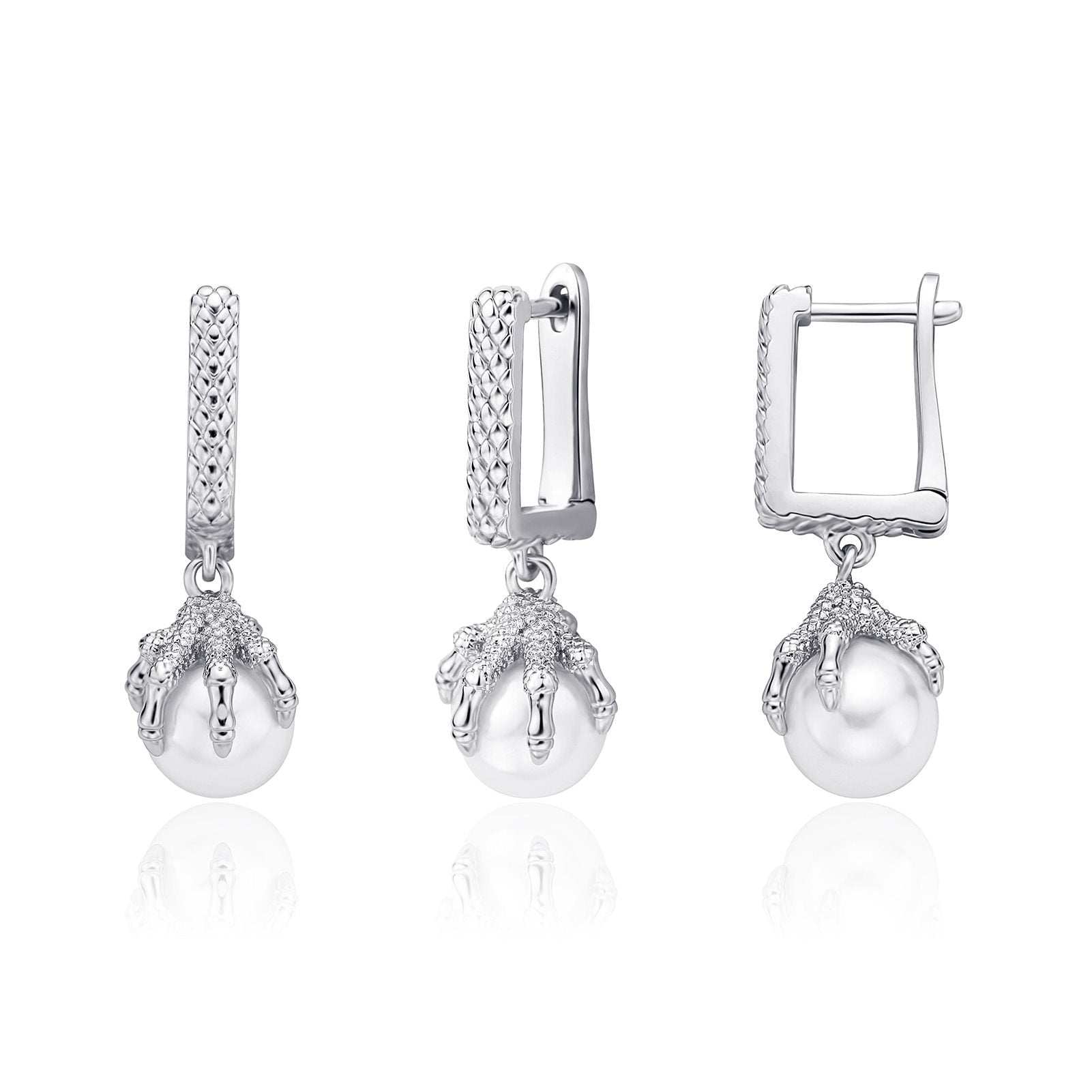 Dragon Claw Pearl Earrings 14K - ICECI