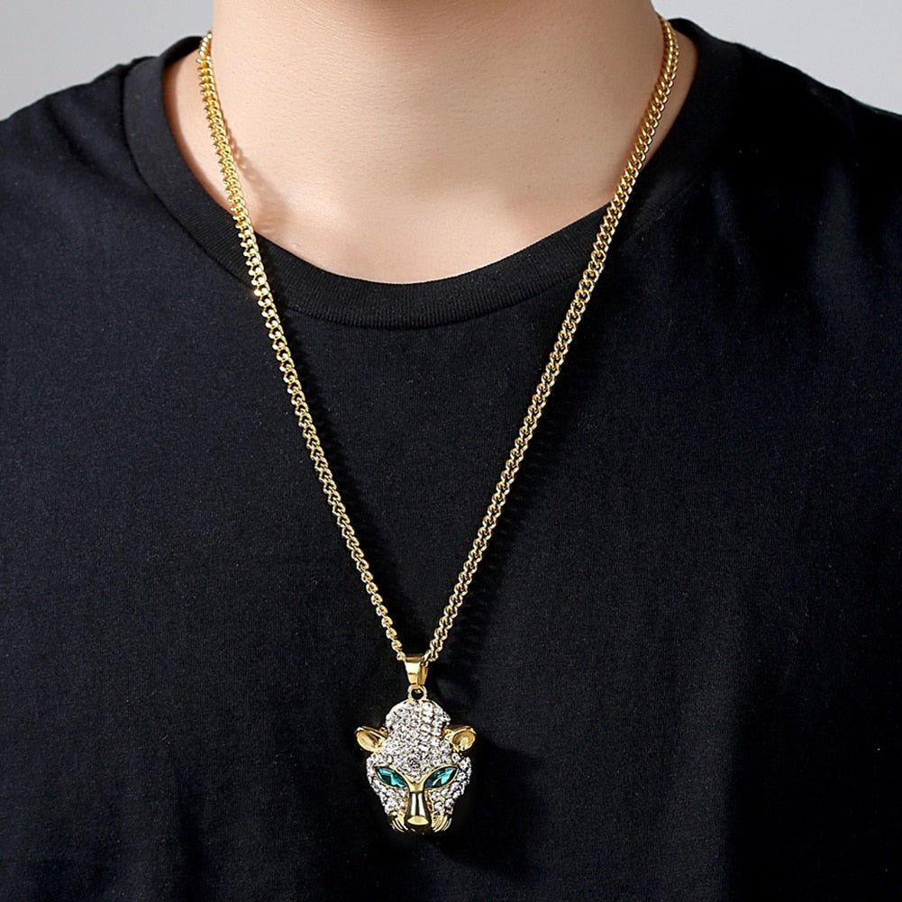 Emerald Panther Pendant 14K - ICECI