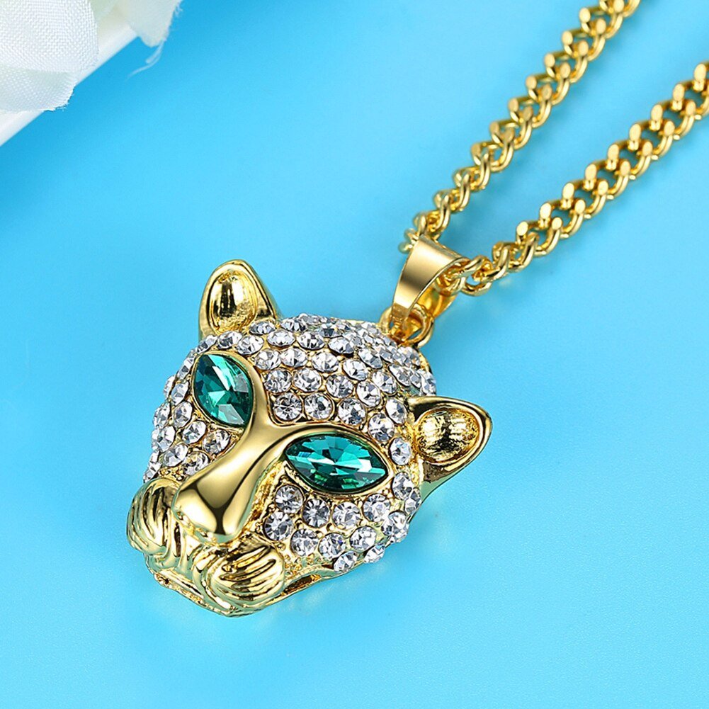 Emerald Panther Pendant 14K - ICECI