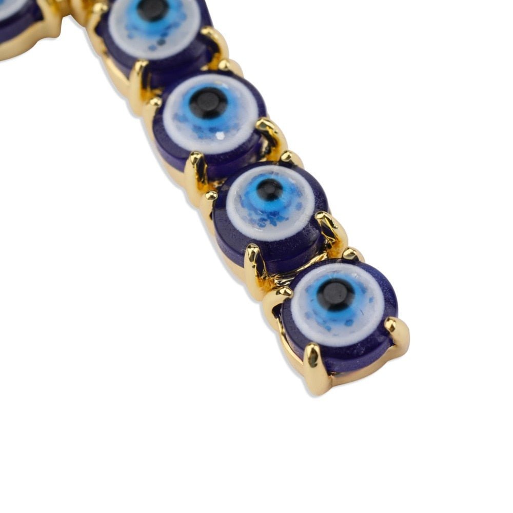 Evil Eye Cross Pendant 18K - ICECI