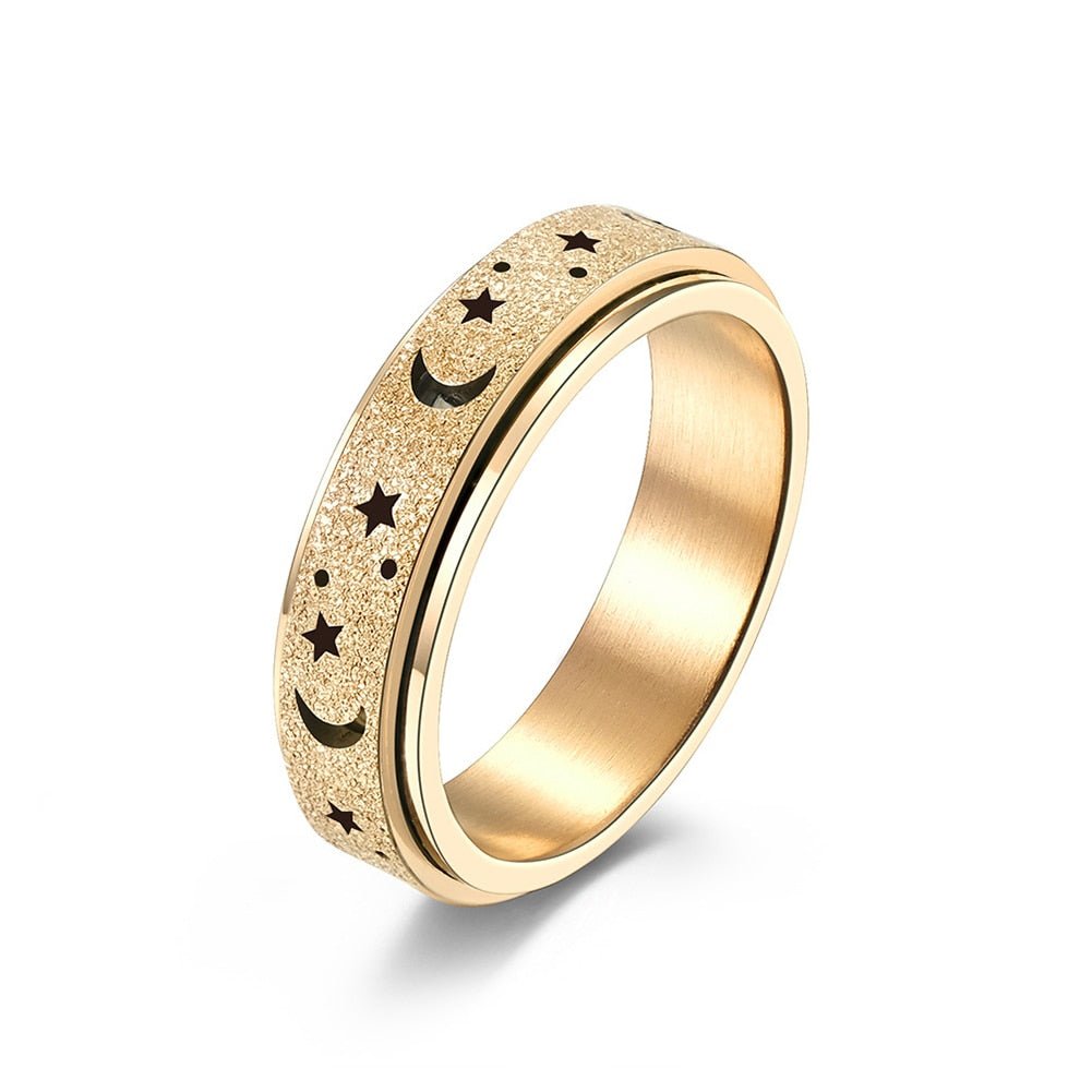 Frosted Star Moon Ring - ICECI