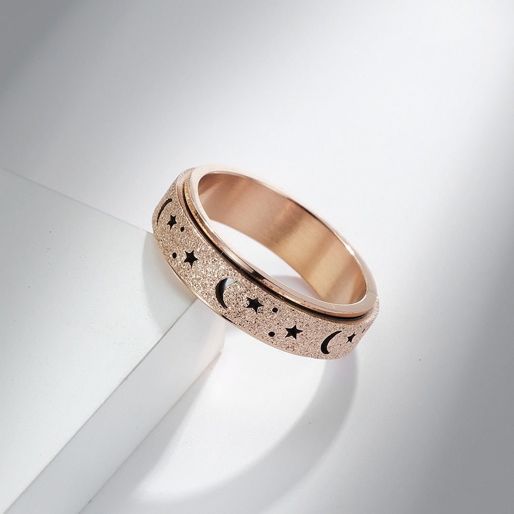 Frosted Star Moon Ring - ICECI