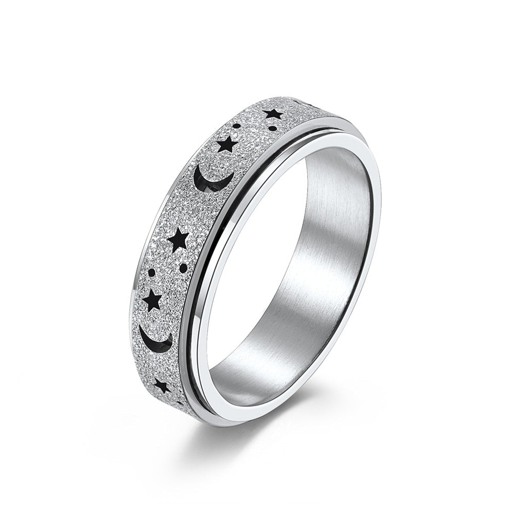 Frosted Star Moon Ring - ICECI