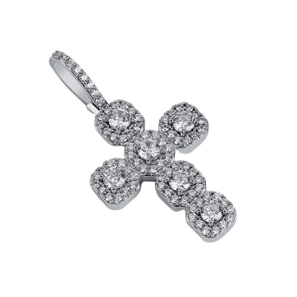 Gemstone Cross Pendant 18K - ICECI