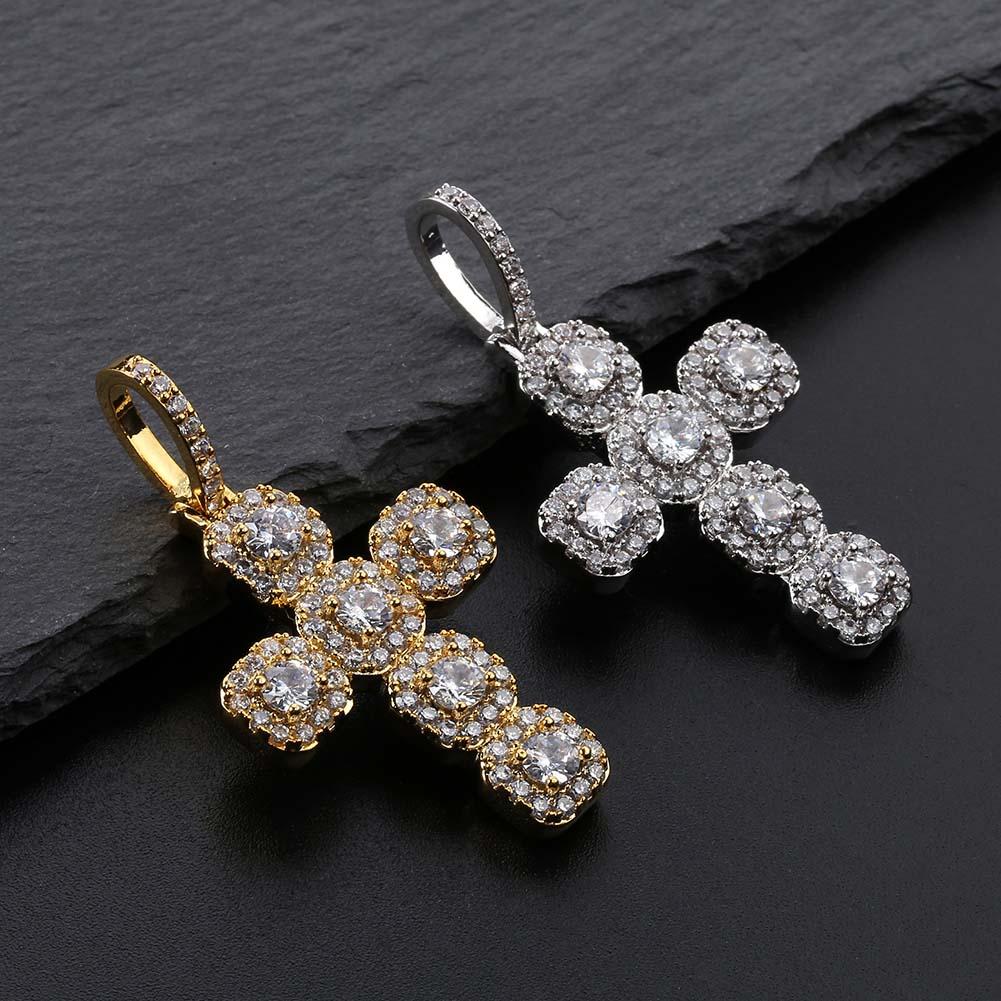 Gemstone Cross Pendant 18K - ICECI