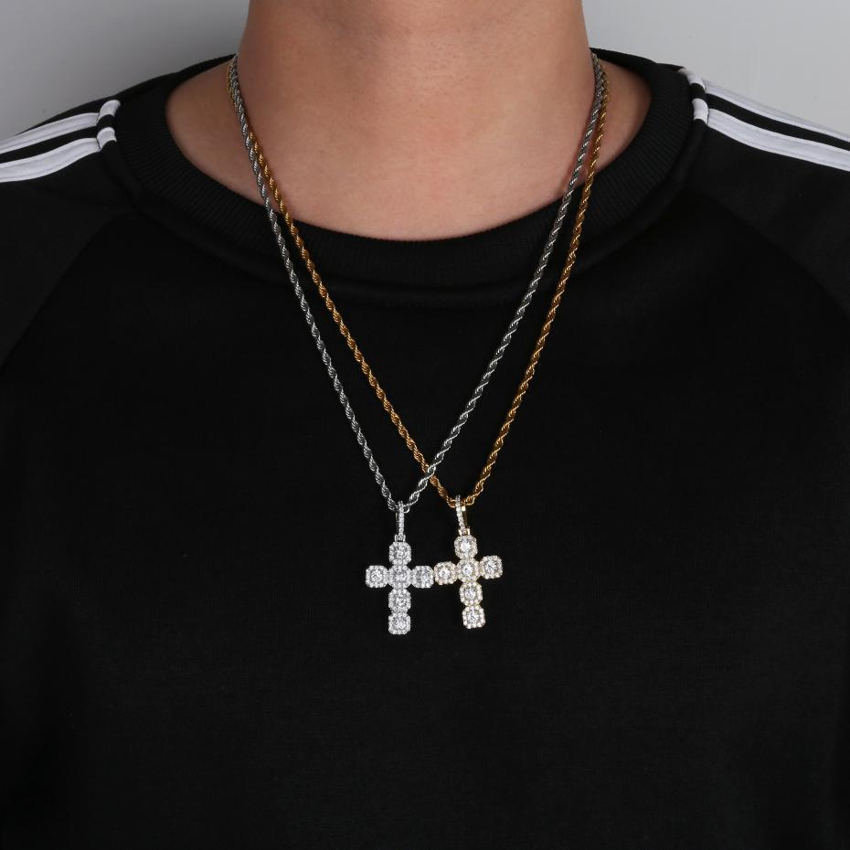 Gemstone Cross Pendant 18K - ICECI