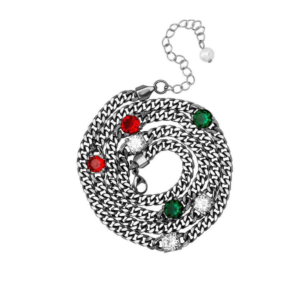 Gemstone Station Pearl Tail Cuban Chain 14K - ICECI