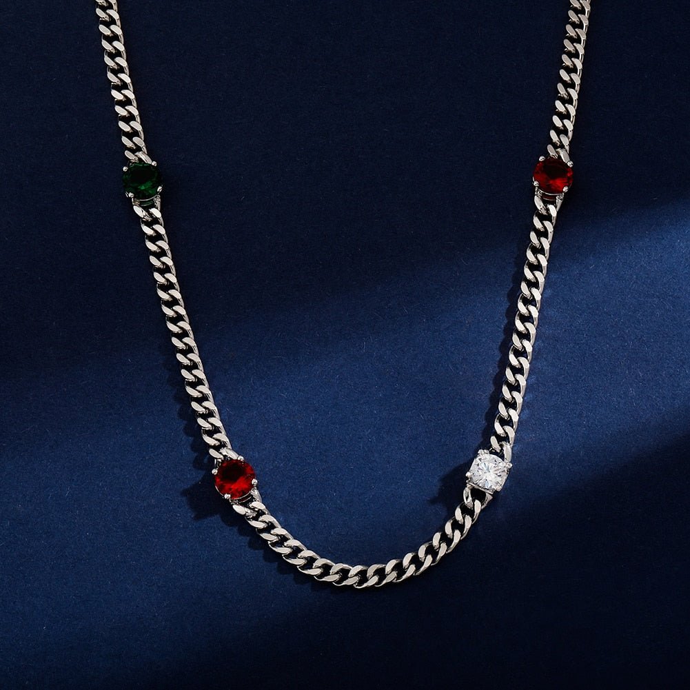 Gemstone Station Pearl Tail Cuban Chain 14K - ICECI