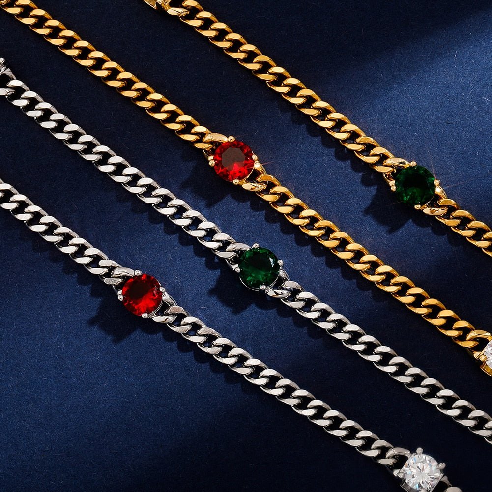 Gemstone Station Pearl Tail Cuban Chain 14K - ICECI
