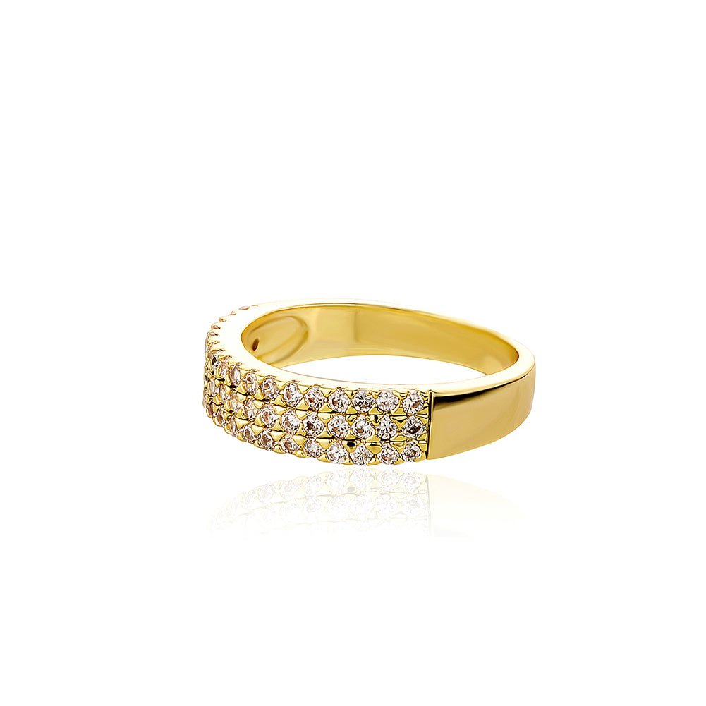 Half 3 Row Band Ring 14K - ICECI