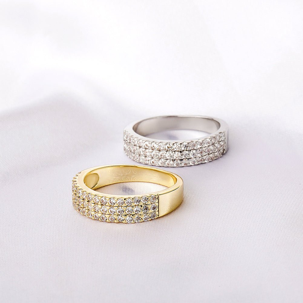 Half 3 Row Band Ring 14K - ICECI