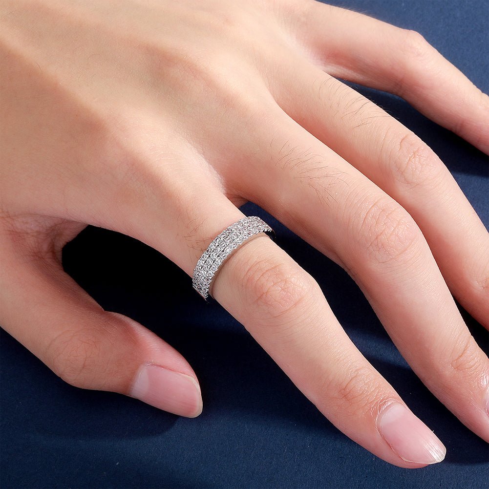 Half 3 Row Band Ring 14K - ICECI