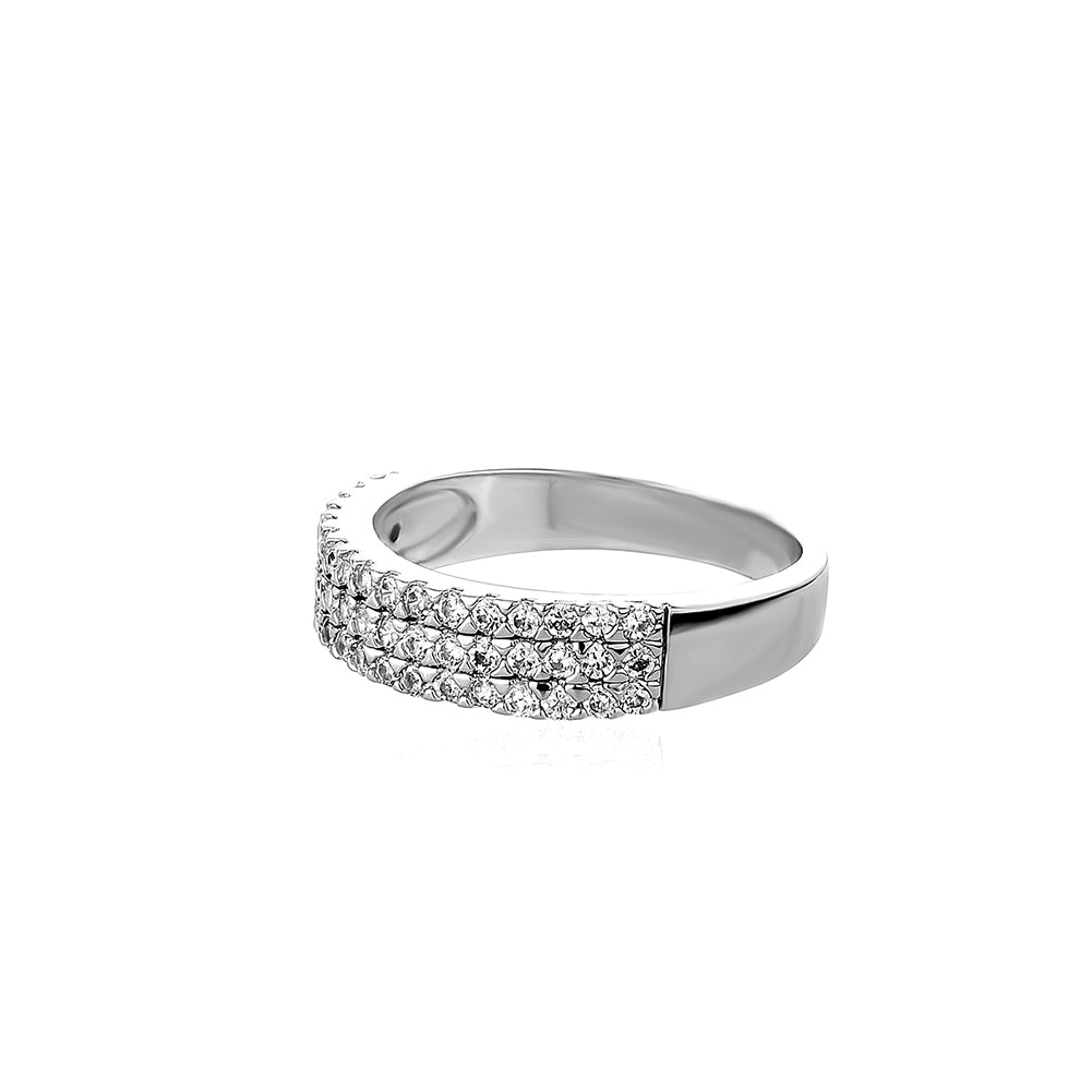Half 3 Row Band Ring 14K - ICECI