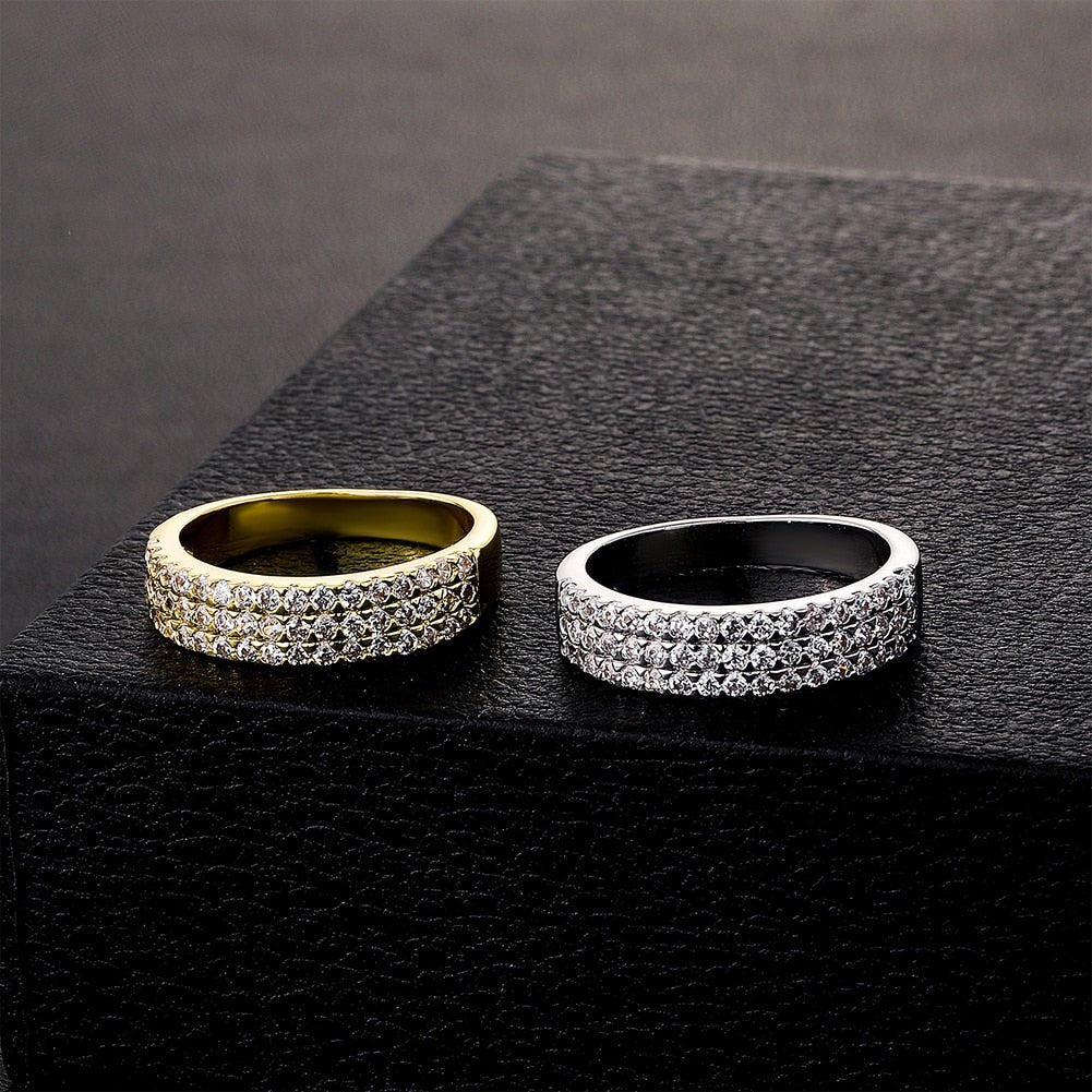 Half 3 Row Band Ring 14K - ICECI