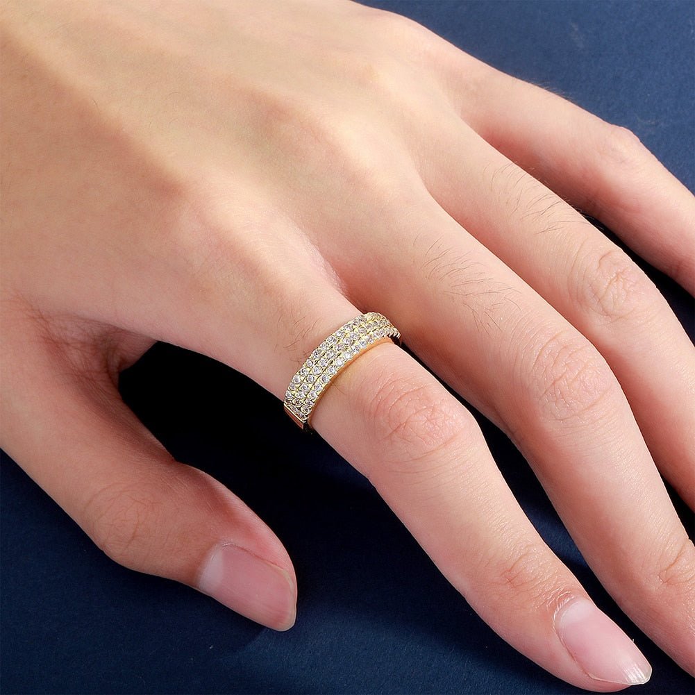 Half 3 Row Band Ring 14K - ICECI