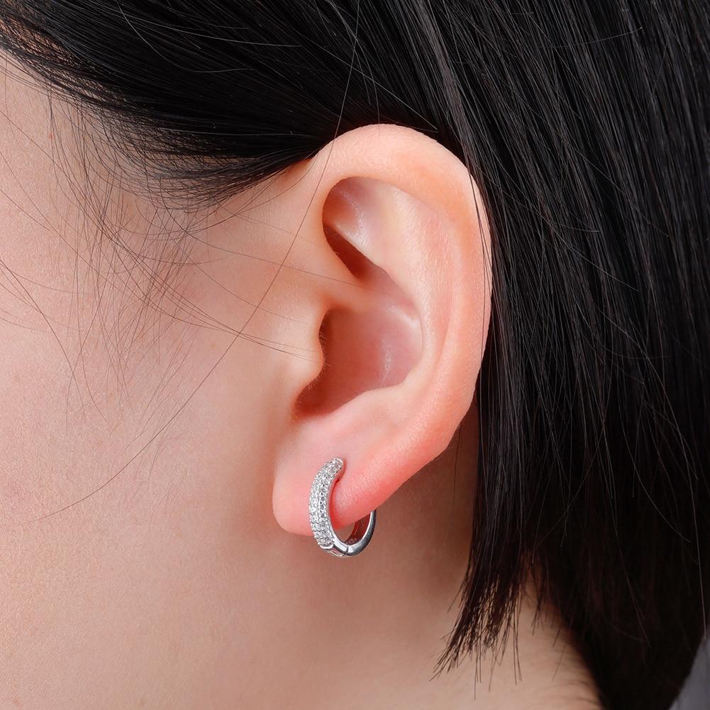 Half Iced Hoop Earrings 14K x Sterling Silver - ICECI