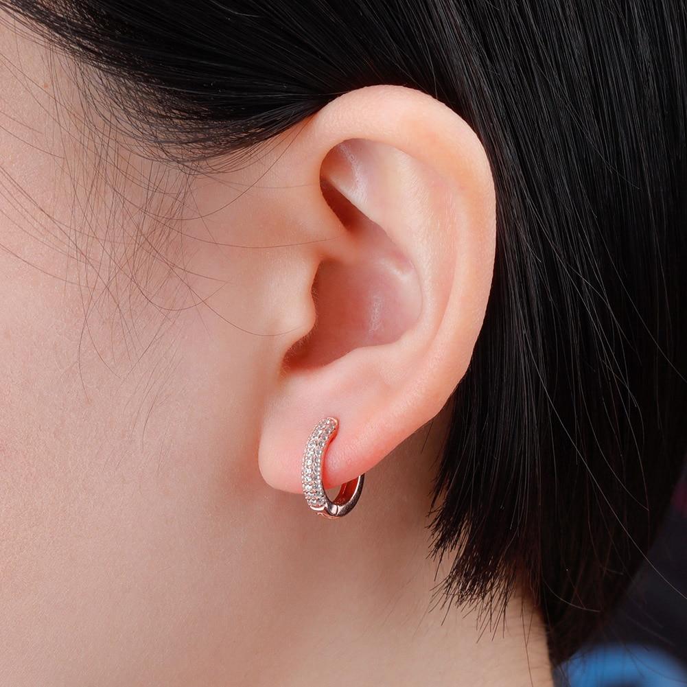 Half Iced Hoop Earrings 14K x Sterling Silver - ICECI