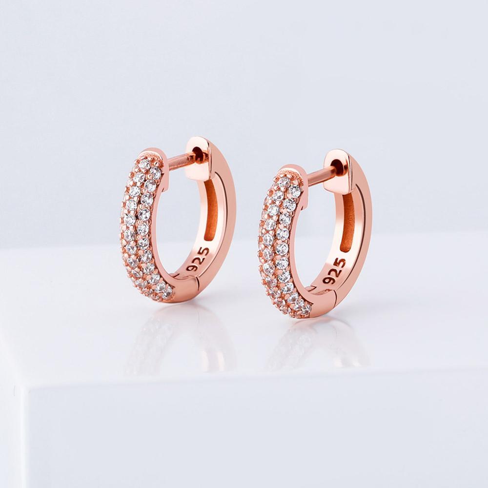 Half Iced Hoop Earrings 14K x Sterling Silver - ICECI