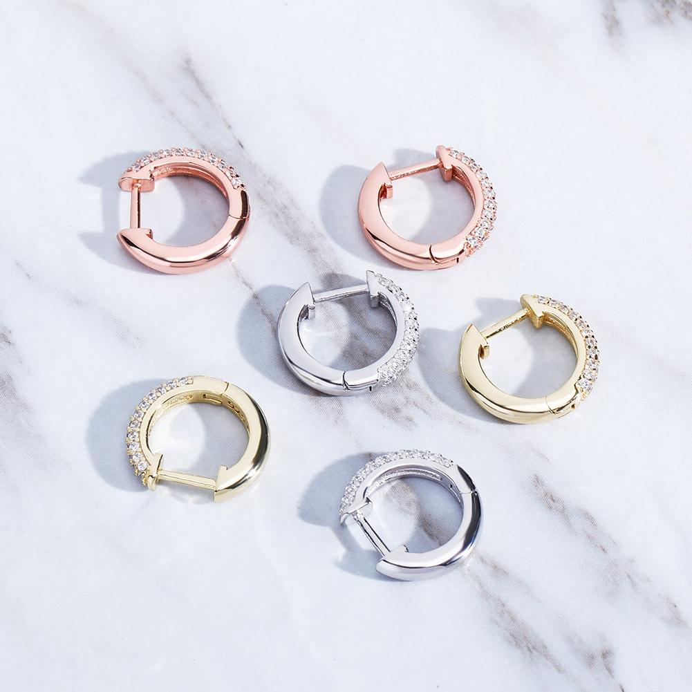 Half Iced Hoop Earrings 14K x Sterling Silver - ICECI