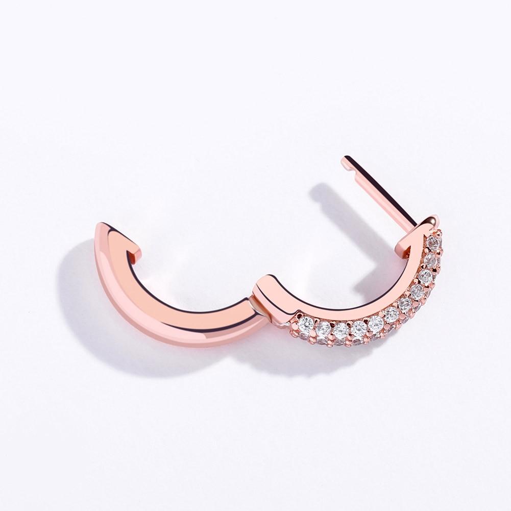 Half Iced Hoop Earrings 14K x Sterling Silver - ICECI