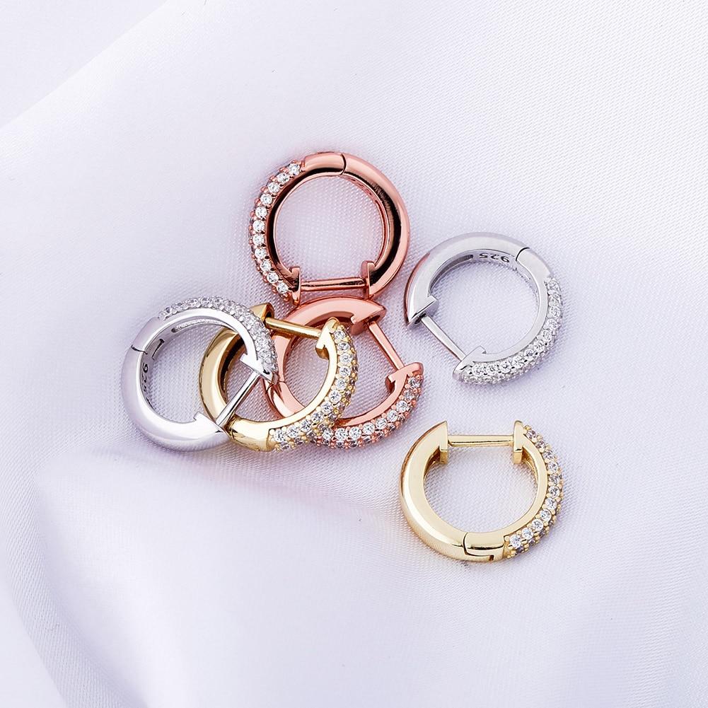 Half Iced Hoop Earrings 14K x Sterling Silver - ICECI