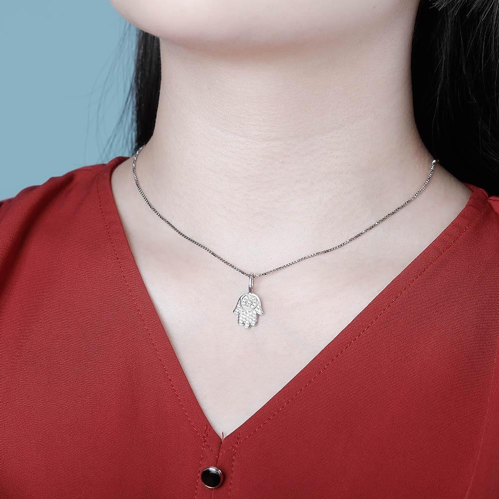 Hamsa Hand Pendant 14K x Sterling Silver - ICECI