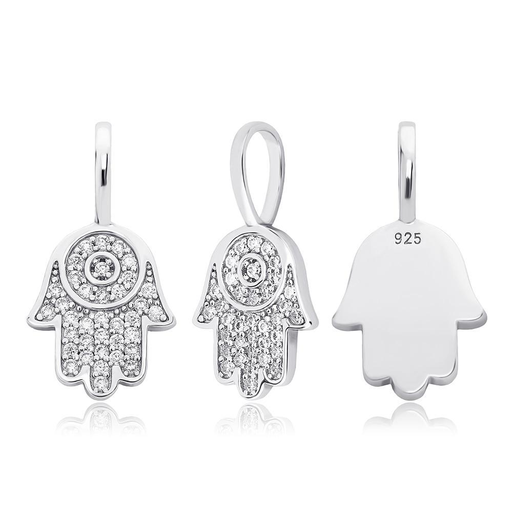 Hamsa Hand Pendant 14K x Sterling Silver - ICECI