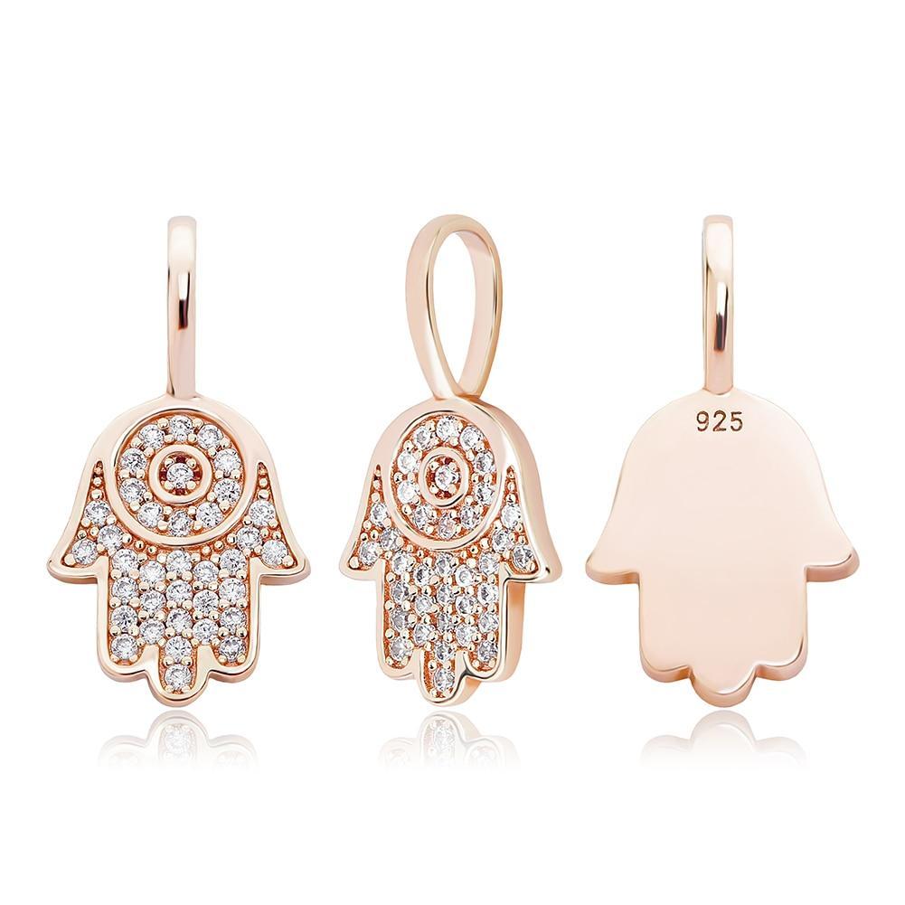 Hamsa Hand Pendant 14K x Sterling Silver - ICECI