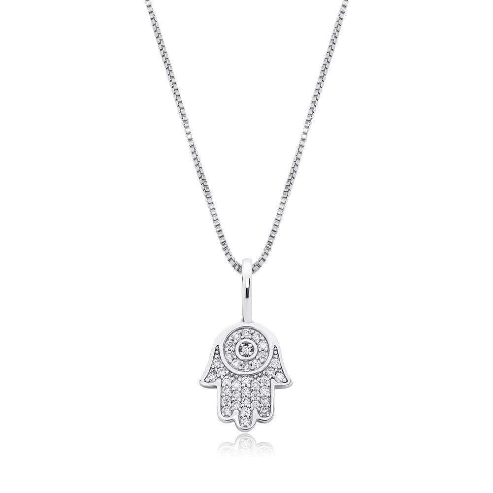 Hamsa Hand Pendant 14K x Sterling Silver - ICECI