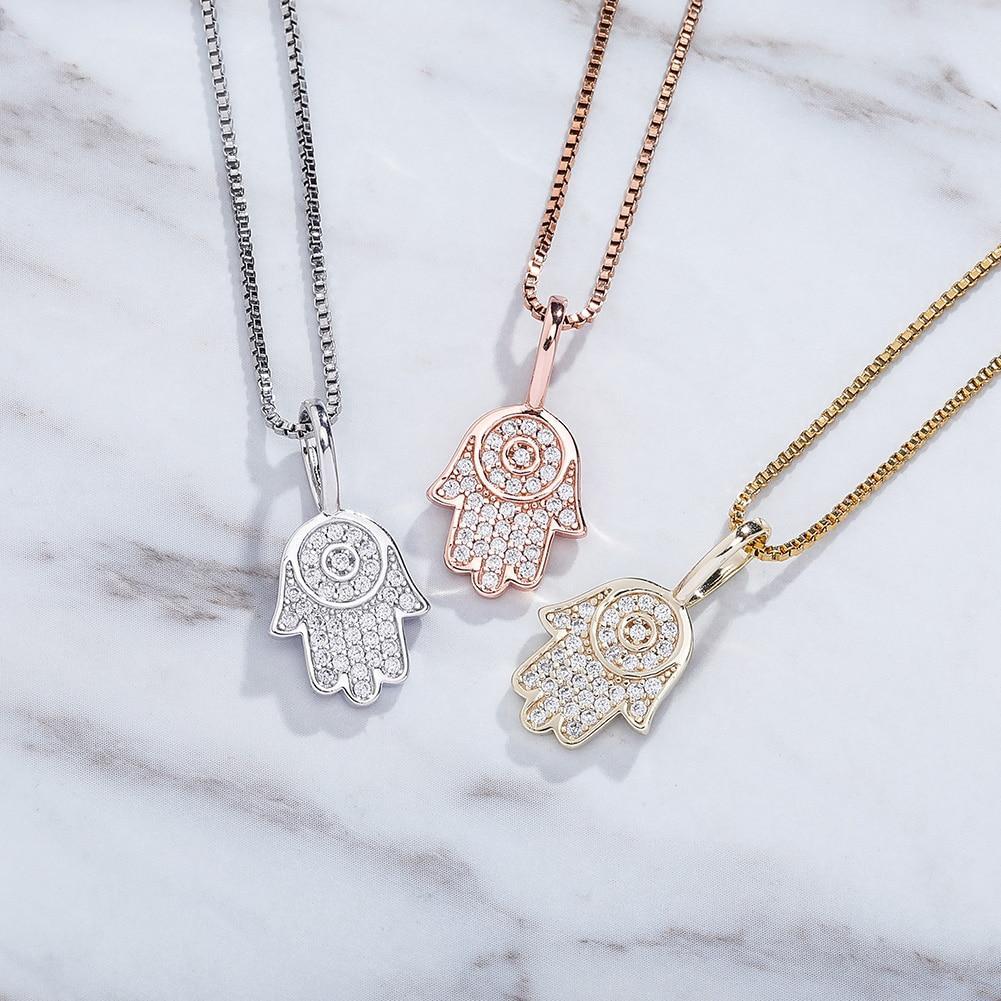 Hamsa Hand Pendant 14K x Sterling Silver - ICECI