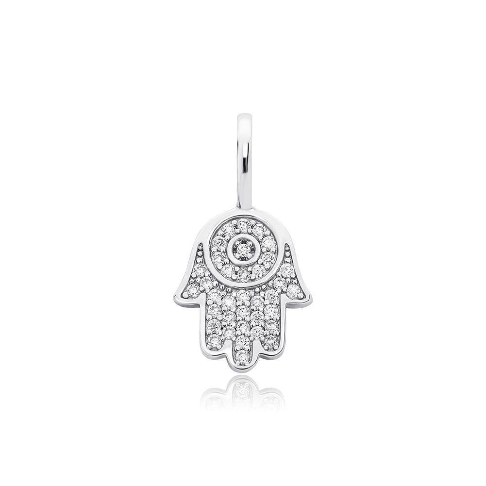 Hamsa Hand Pendant 14K x Sterling Silver - ICECI