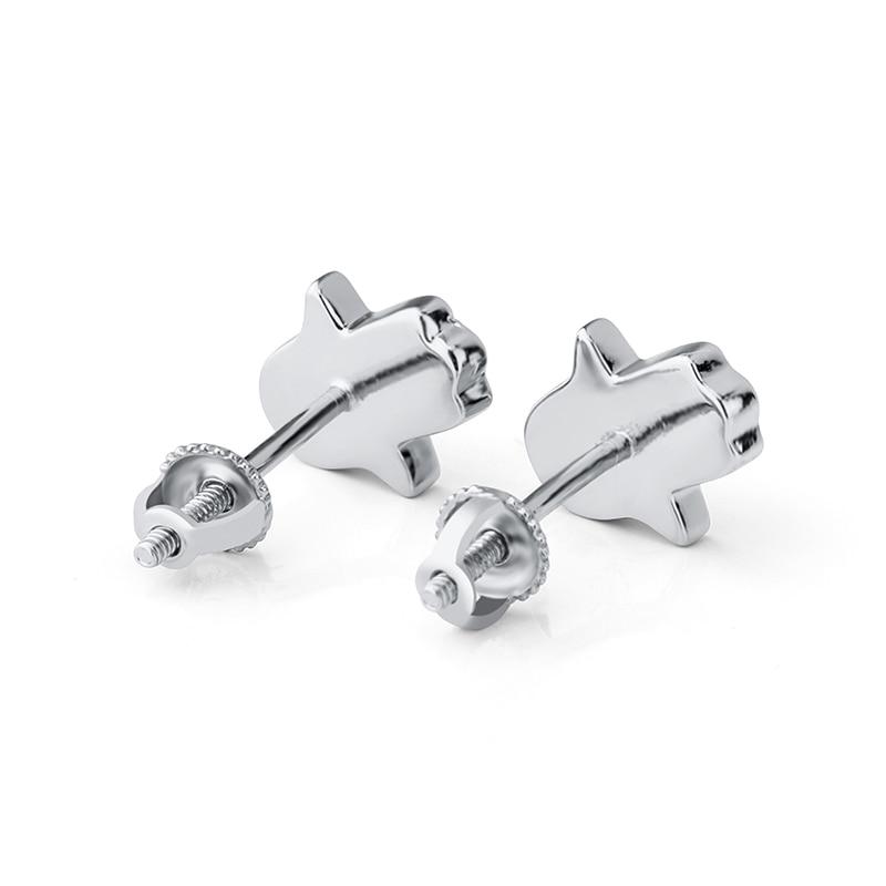 Hamsa Hand Stud Earrings 14K X Sterling Silver - ICECI