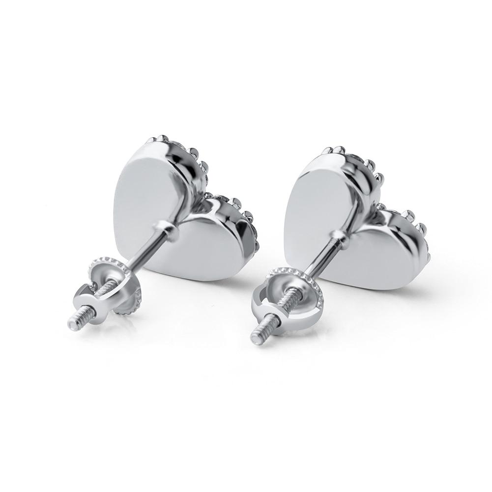 Heart Stud Earrings 14K x Sterling Silver - ICECI