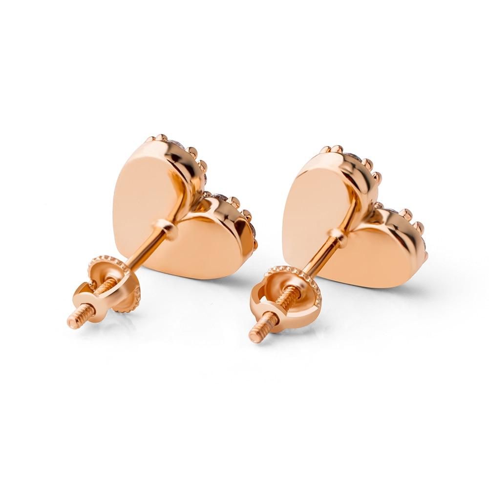 Heart Stud Earrings 14K x Sterling Silver - ICECI