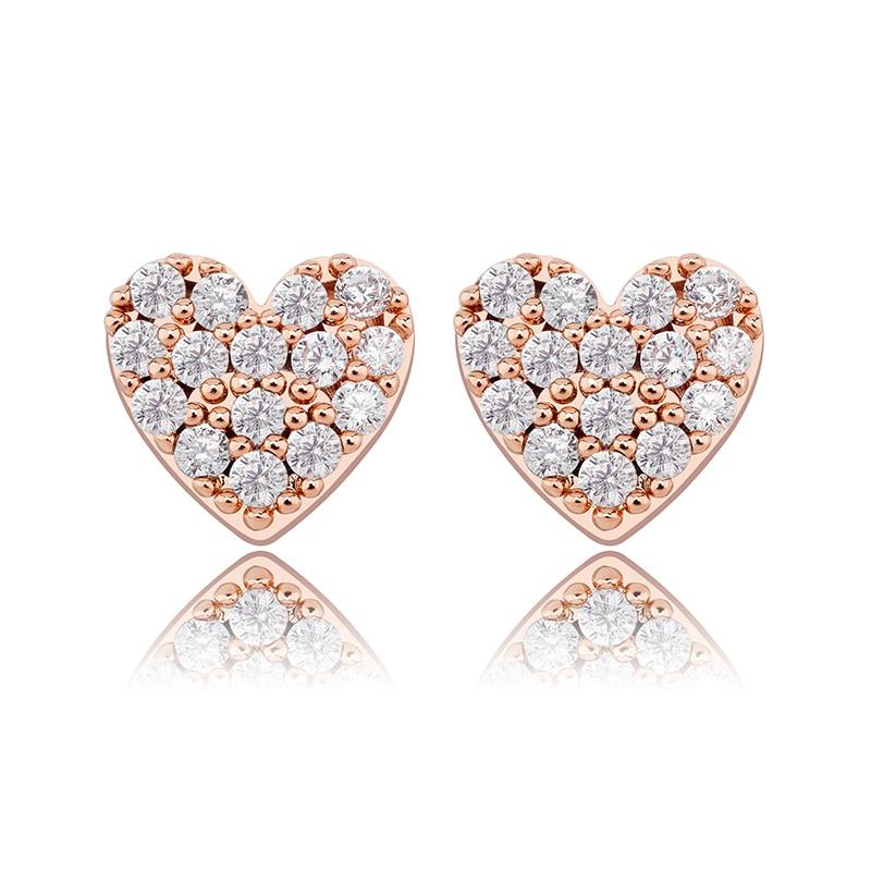 Heart Stud Earrings 14K x Sterling Silver - ICECI