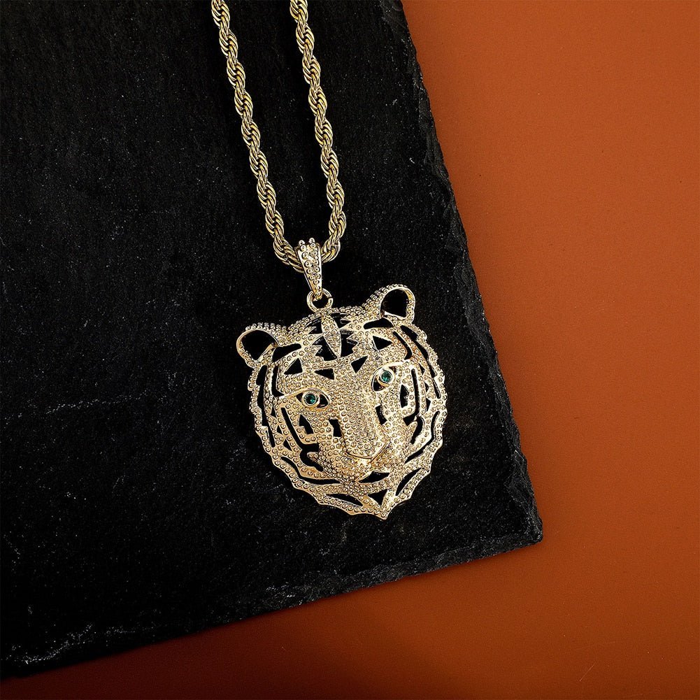 Hollow Lion Head Pendant 14K - ICECI