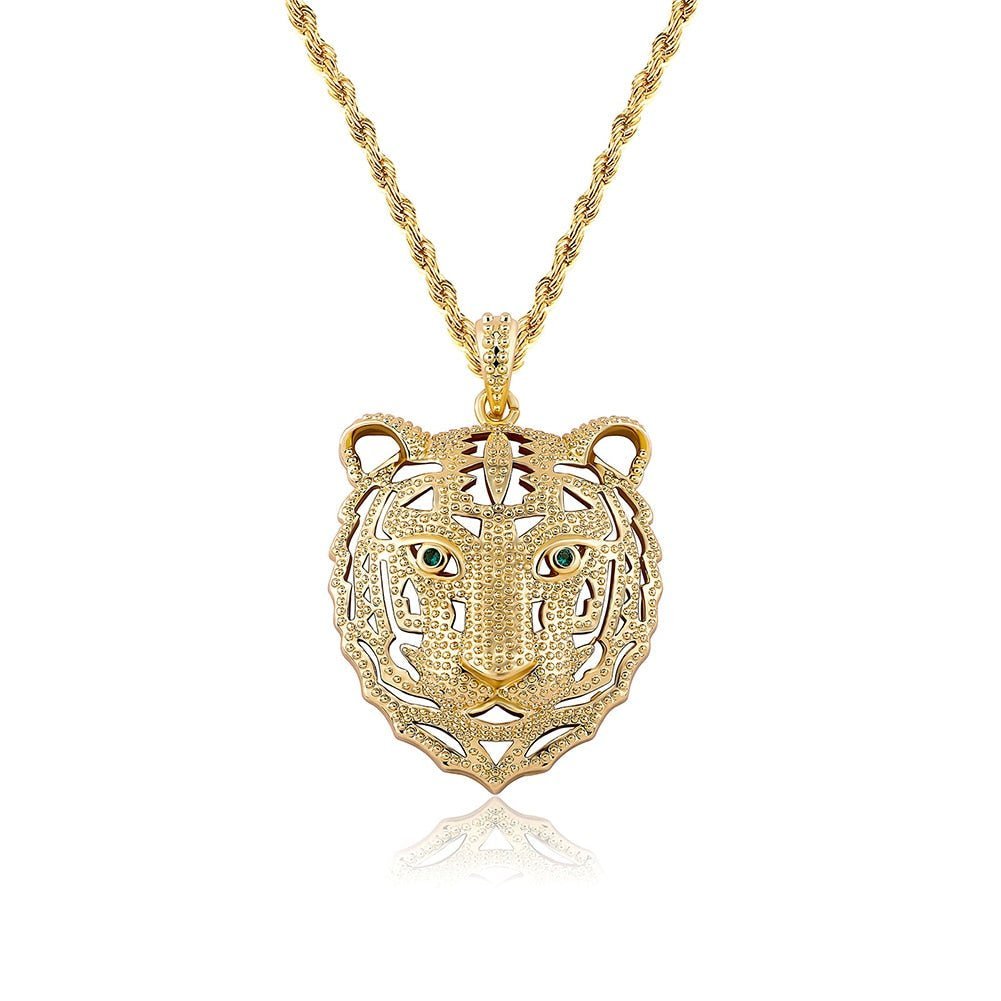 Hollow Lion Head Pendant 14K - ICECI
