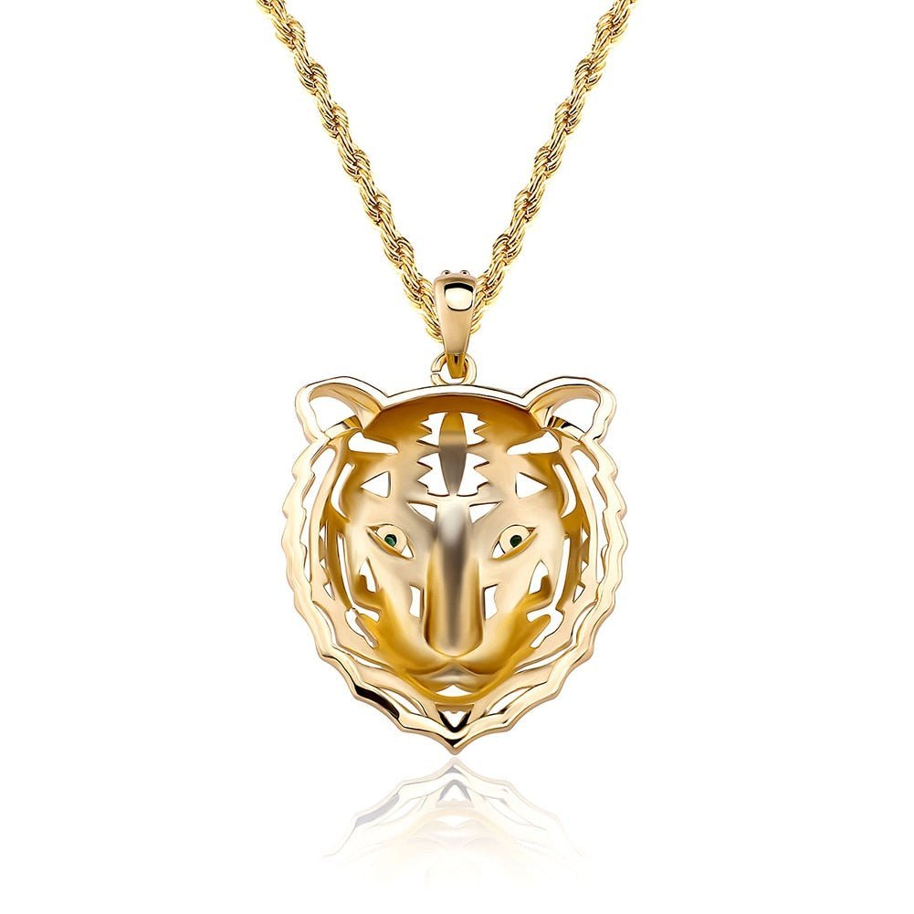Hollow Lion Head Pendant 14K - ICECI